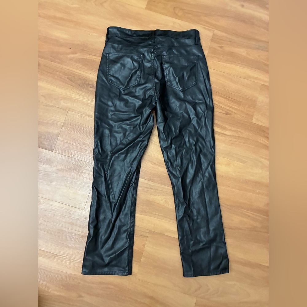 GAP Black High Rise Vintage Slim Leather Pants Size 12 - Picture 3 of 3